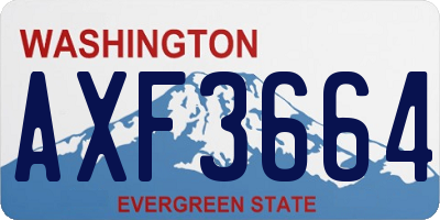 WA license plate AXF3664