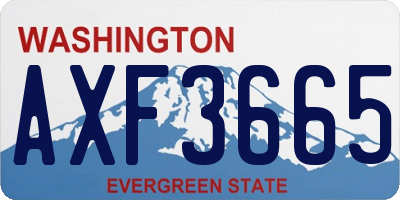 WA license plate AXF3665