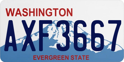 WA license plate AXF3667