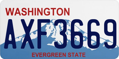 WA license plate AXF3669