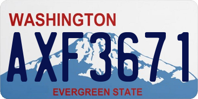 WA license plate AXF3671