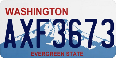 WA license plate AXF3673