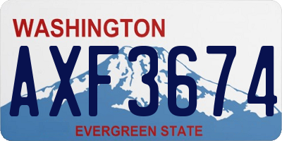 WA license plate AXF3674