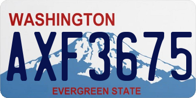 WA license plate AXF3675