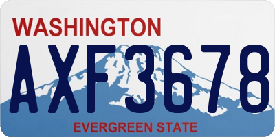 WA license plate AXF3678