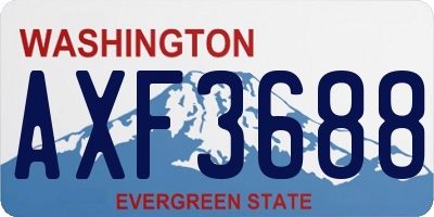 WA license plate AXF3688