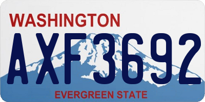 WA license plate AXF3692