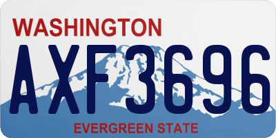 WA license plate AXF3696