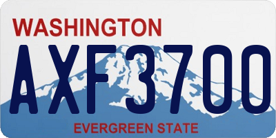 WA license plate AXF3700