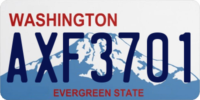 WA license plate AXF3701