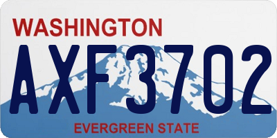 WA license plate AXF3702