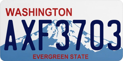 WA license plate AXF3703