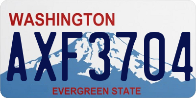 WA license plate AXF3704