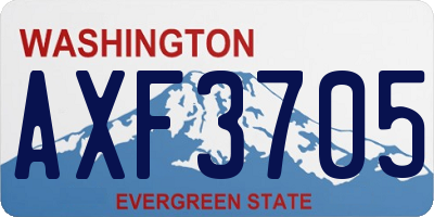 WA license plate AXF3705
