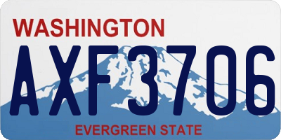 WA license plate AXF3706