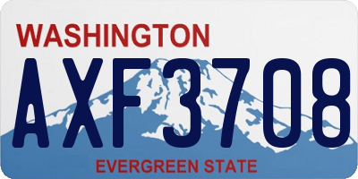 WA license plate AXF3708