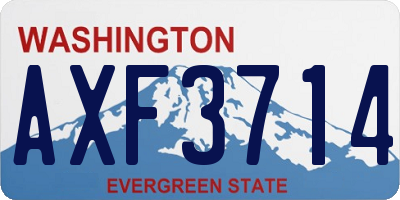 WA license plate AXF3714