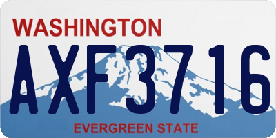WA license plate AXF3716