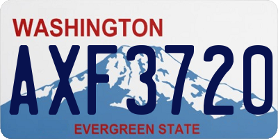 WA license plate AXF3720