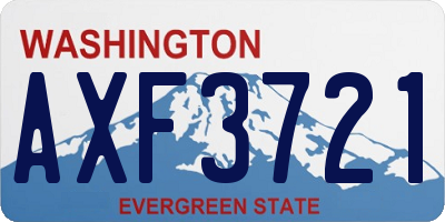 WA license plate AXF3721
