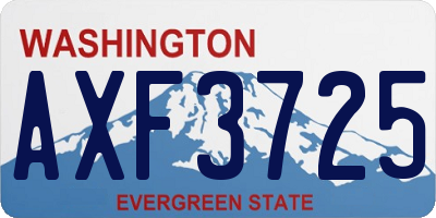WA license plate AXF3725