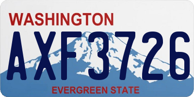 WA license plate AXF3726