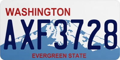 WA license plate AXF3728