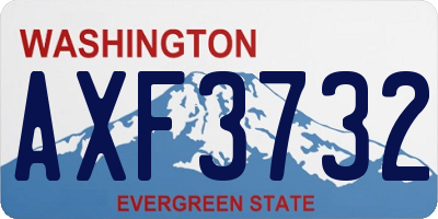 WA license plate AXF3732
