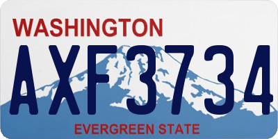 WA license plate AXF3734