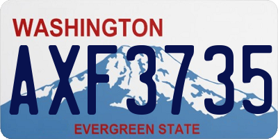 WA license plate AXF3735