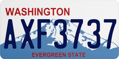 WA license plate AXF3737