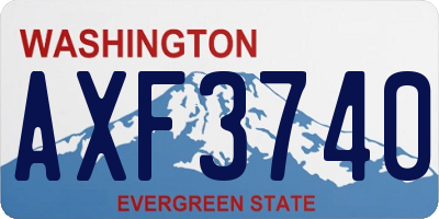WA license plate AXF3740
