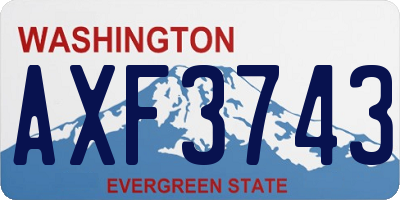 WA license plate AXF3743