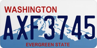 WA license plate AXF3745