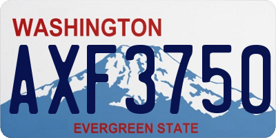 WA license plate AXF3750