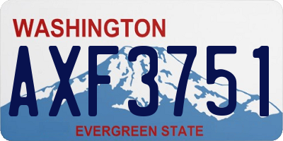 WA license plate AXF3751