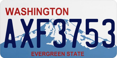 WA license plate AXF3753