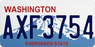 WA license plate AXF3754