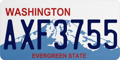 WA license plate AXF3755