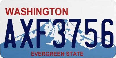 WA license plate AXF3756