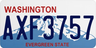 WA license plate AXF3757