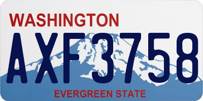 WA license plate AXF3758