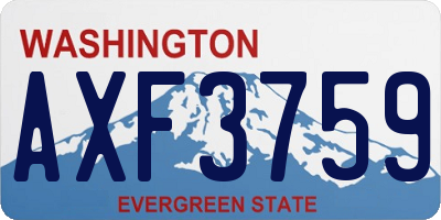 WA license plate AXF3759