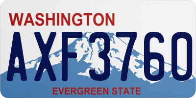 WA license plate AXF3760