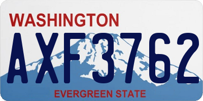 WA license plate AXF3762