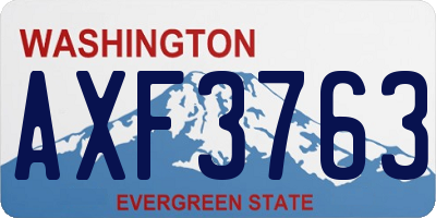 WA license plate AXF3763