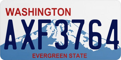 WA license plate AXF3764
