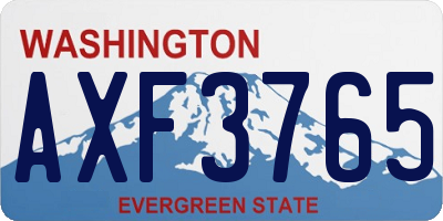 WA license plate AXF3765
