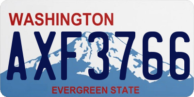 WA license plate AXF3766
