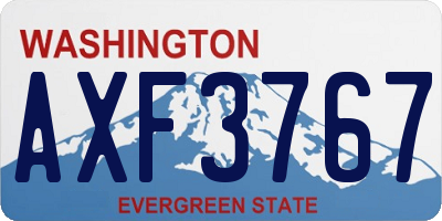 WA license plate AXF3767
